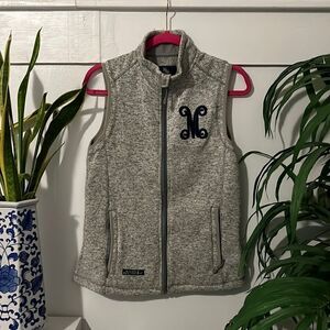 Simply Southern Fleece Full Zip Sweater Vest Size Small “M” Monogram